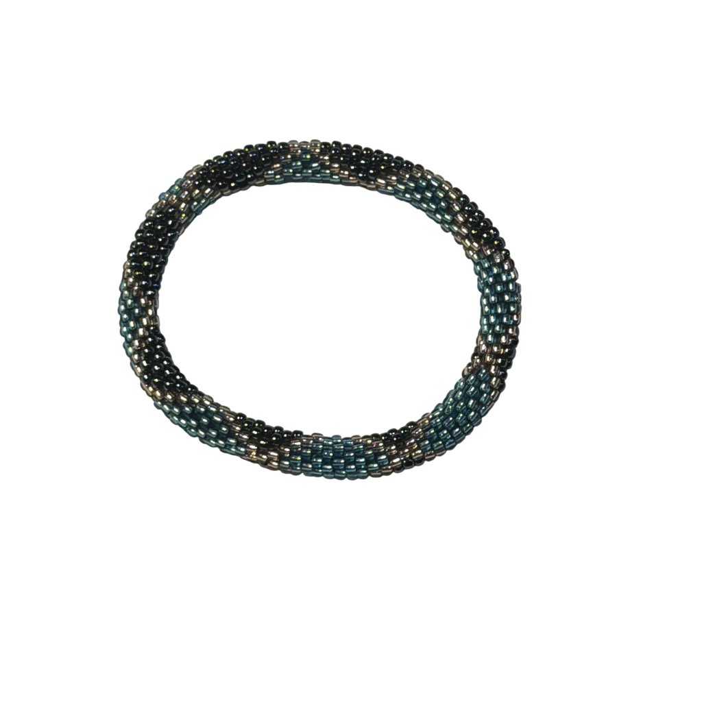 Sashka Bracelet Handmade Boho Chic Crochet Beaded Roll-On Red Blue Black Gold 3